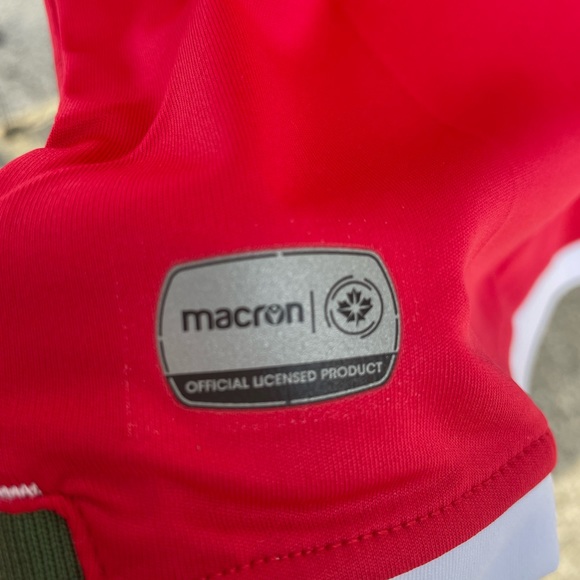 Womens  XS red Macron official jersey. Quick wick - Picture 3 of 6